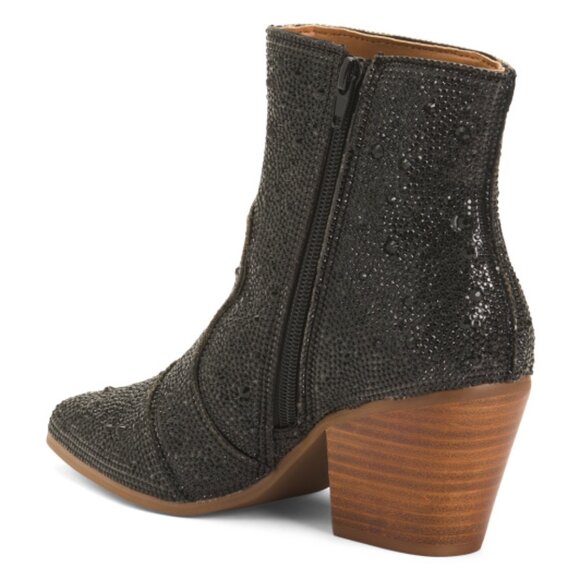 NEW BAND OF THE FREE Rita Crystal Western Booties Natural 462mn - Picture 2 of 2